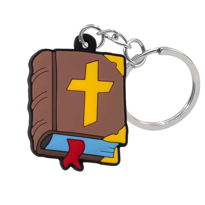 Brown Bible PVC Keychain