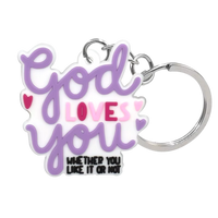 God Loves You PVC Keychain