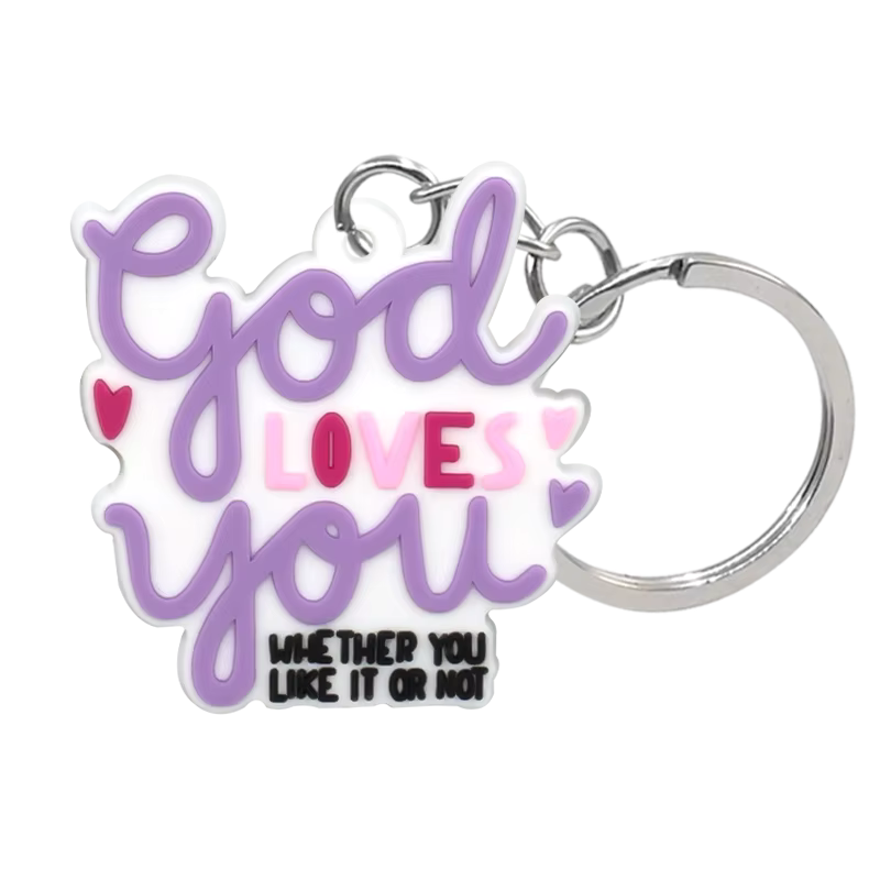 God Loves You PVC Keychain
