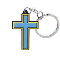 Blue Cross PVC Keychain