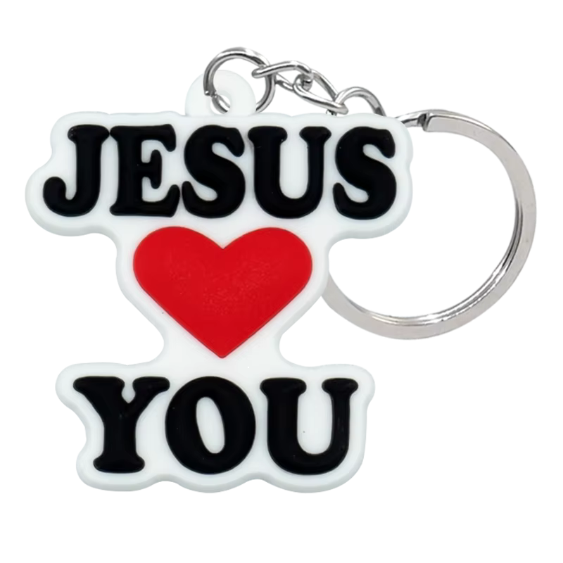 Jesus Loves You PVC Keychain