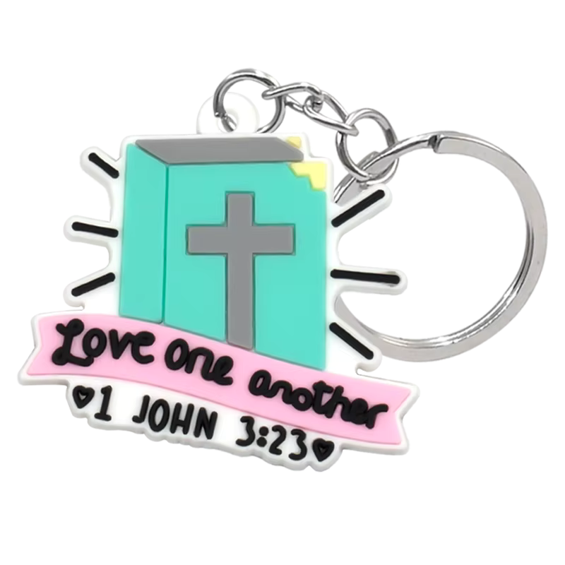 1 John 3:23 PVC Keychain