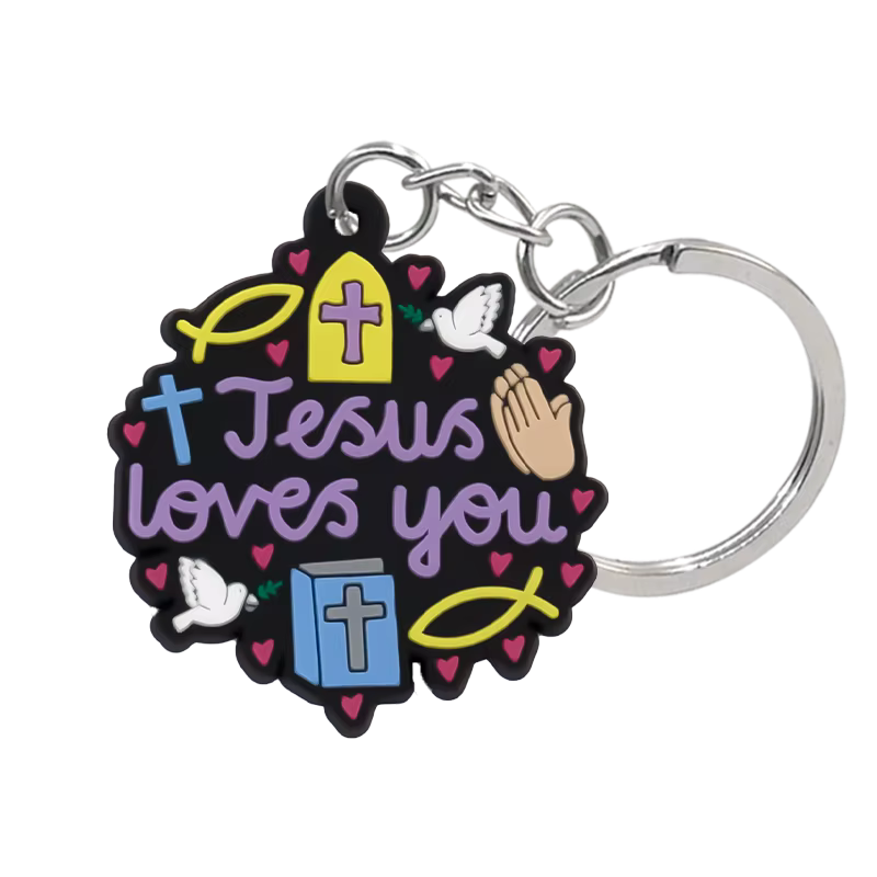 Jesus Loves You PVC Keychain