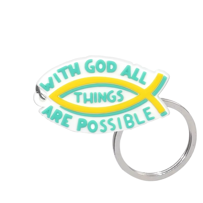 With God All Things Are Possible PVC Keychain